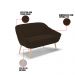 Namoradeira 02 Lugares Giovana Suede Marrom Pés Palito Natural - D'Rossi