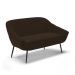 Namoradeira 02 Lugares Giovana Suede Marrom Pés Palito de Ferro - D'Rossi
