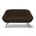 Namoradeira 02 Lugares Giovana Suede Marrom Pés Palito de Ferro - D'Rossi