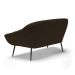 Namoradeira 02 Lugares Giovana Suede Marrom Pés Palito de Ferro - D'Rossi