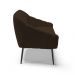 Namoradeira 02 Lugares Giovana Suede Marrom Pés Palito de Ferro - D'Rossi