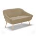 Namoradeira 02 Lugares Giovana Suede Marrom Rato Pés Palito Natural - D'Rossi