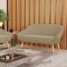 Namoradeira 02 Lugares Giovana Suede Marrom Rato Pés Palito Natural - D'Rossi