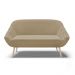 Namoradeira 02 Lugares Giovana Suede Marrom Rato Pés Palito Natural - D'Rossi
