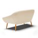 Namoradeira 02 Lugares Giovana Suede Pés Palito Castanho - D'Rossi