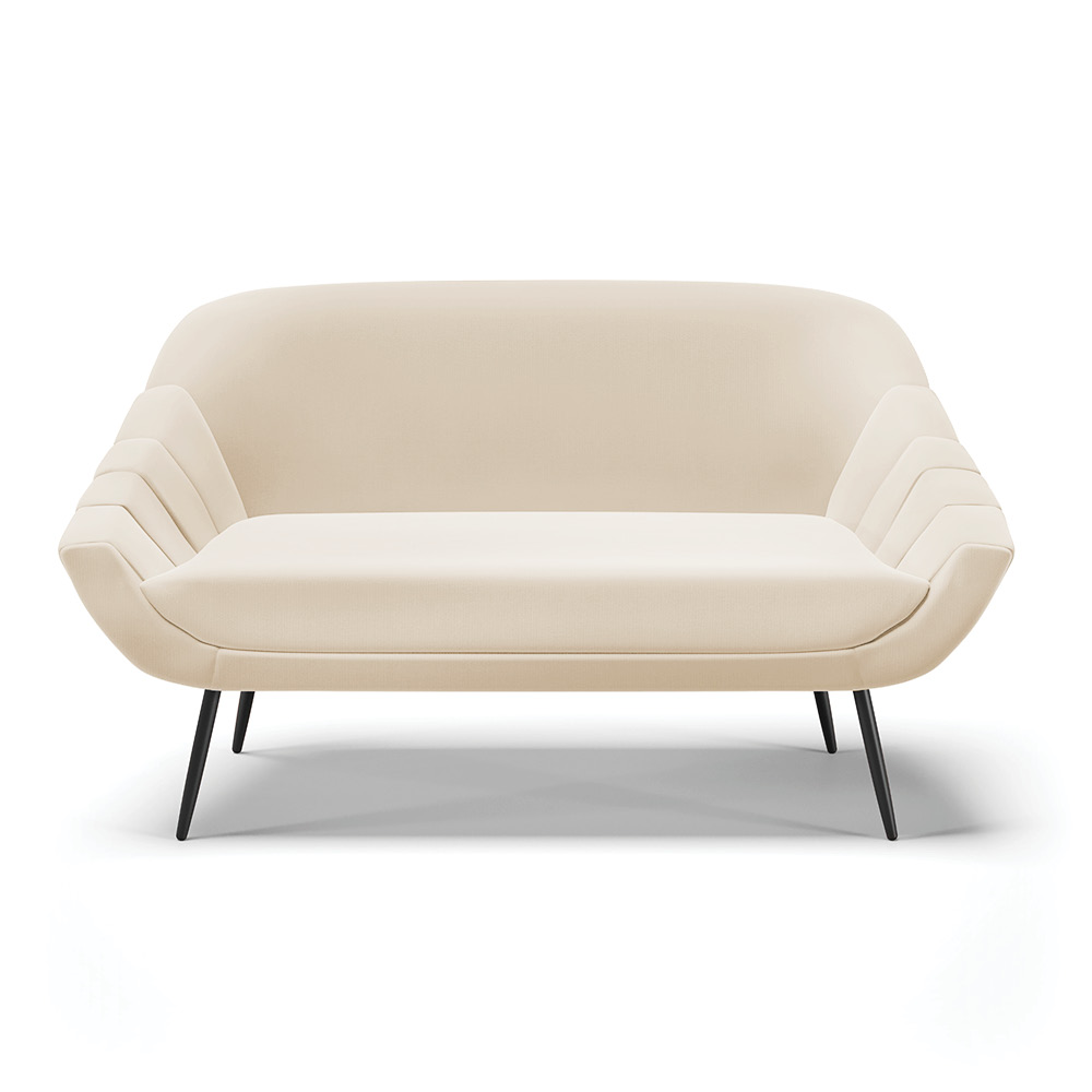 Namoradeira 02 Lugares Giovana Suede Pés Palito de Ferro - D'Rossi
