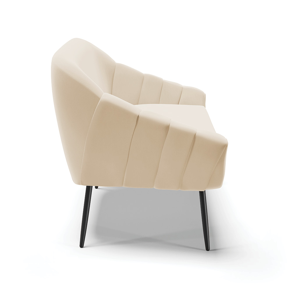 Namoradeira 02 Lugares Giovana Suede Pés Palito de Ferro - D'Rossi