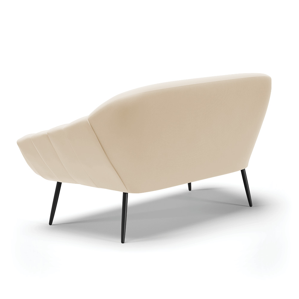 Namoradeira 02 Lugares Giovana Suede Pés Palito de Ferro - D'Rossi