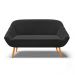 Namoradeira 02 Lugares Giovana Suede Preto Pés Palito Castanho - D'Rossi