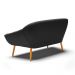 Namoradeira 02 Lugares Giovana Suede Preto Pés Palito Castanho - D'Rossi