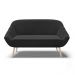 Namoradeira 02 Lugares Giovana Suede Preto Pés Palito Natural - D'Rossi