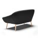 Namoradeira 02 Lugares Giovana Suede Preto Pés Palito Natural - D'Rossi