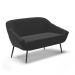 Namoradeira 02 Lugares Giovana Suede Preto Pés Palito de Ferro - D'Rossi