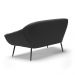 Namoradeira 02 Lugares Giovana Suede Preto Pés Palito de Ferro - D'Rossi