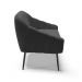 Namoradeira 02 Lugares Giovana Suede Preto Pés Palito de Ferro - D'Rossi