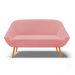 Namoradeira 02 Lugares Giovana Suede Rosê Pés Palito Castanho - D'Rossi