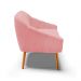 Namoradeira 02 Lugares Giovana Suede Rosê Pés Palito Castanho - D'Rossi