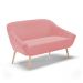 Namoradeira 02 Lugares Giovana Suede Rosê Pés Palito Natural - D'Rossi