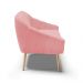 Namoradeira 02 Lugares Giovana Suede Rosê Pés Palito Natural - D'Rossi