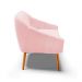 Namoradeira 02 Lugares Giovana Suede Rosa Bebê Pés Palito Castanho - D'Rossi