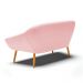 Namoradeira 02 Lugares Giovana Suede Rosa Bebê Pés Palito Castanho - D'Rossi