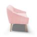 Namoradeira 02 Lugares Giovana Suede Rosa Bebê Pés Palito Natural - D'Rossi
