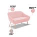 Namoradeira 02 Lugares Giovana Suede Rosa Bebê Pés Palito Natural - D'Rossi