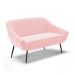 Namoradeira 02 Lugares Giovana Suede Rosa Bebê Pés Palito de Ferro - D'Rossi