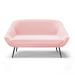 Namoradeira 02 Lugares Giovana Suede Rosa Bebê Pés Palito de Ferro - D'Rossi