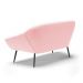 Namoradeira 02 Lugares Giovana Suede Rosa Bebê Pés Palito de Ferro - D'Rossi