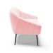 Namoradeira 02 Lugares Giovana Suede Rosa Bebê Pés Palito de Ferro - D'Rossi