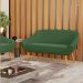 Namoradeira 02 Lugares Giovana Suede Verde Pés Palito Castanho - D'Rossi