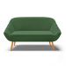 Namoradeira 02 Lugares Giovana Suede Verde Pés Palito Castanho - D'Rossi