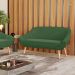 Namoradeira 02 Lugares Giovana Suede Verde Pés Palito Natural - D'Rossi