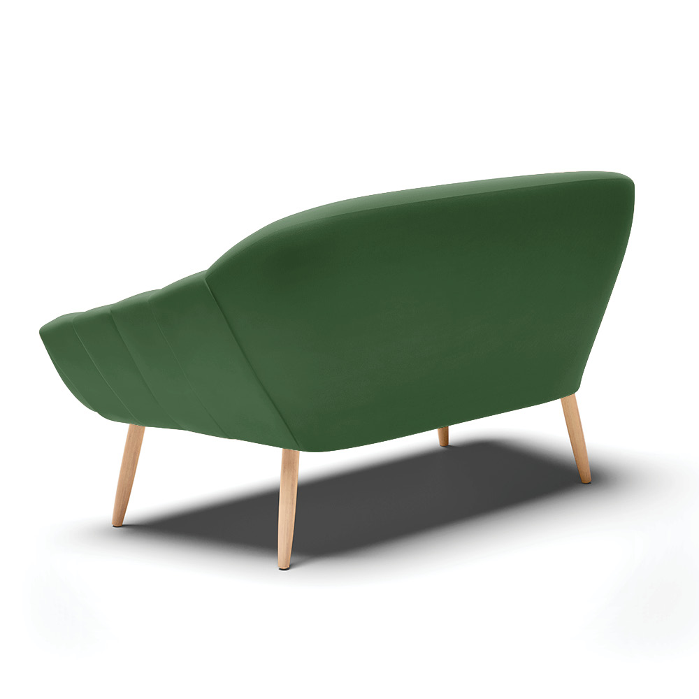 Namoradeira 02 Lugares Giovana Suede Verde Pés Palito Natural - D'Rossi