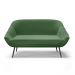 Namoradeira 02 Lugares Giovana Suede Verde Pés Palito de Ferro - D'Rossi