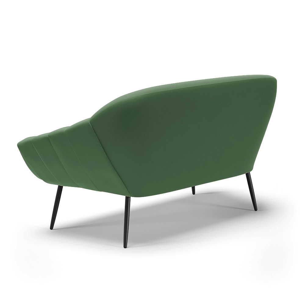 Namoradeira 02 Lugares Giovana Suede Verde Pés Palito de Ferro - D'Rossi