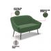 Namoradeira 02 Lugares Giovana Suede Verde Pés Palito de Ferro - D'Rossi