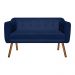 Namoradeira 02 Lugares Julia Suede Azul Marinho 140 cm Pés Palito Castanho D'Rossi