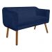 Namoradeira 02 Lugares Julia Suede Azul Marinho 140 cm Pés Palito Castanho D'Rossi