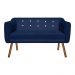 Namoradeira 02 Lugares Julia Suede Azul Marinho com Strass Pés Palito Castanho D'Rossi