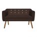 Namoradeira 02 Lugares Julia Suede Marrom com Strass Pés Palito Castanho D'Rossi