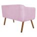 Namoradeira 02 Lugares Julia Suede Rosa Bebê com Strass Pés Palito Castanho D'Rossi