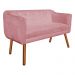 Namoradeira 02 Lugares Julia Suede Rose 140 cm Pés Palito Castanho - D'Rossi