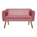 Namoradeira 02 Lugares Julia Suede Rose com Strass 140 cm Pés Palito Castanho - D'Rossi