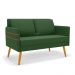 Namoradeira 02 Lugares Mari Suede Verde Pés Palito Castanho - D'Rossi