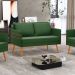 Namoradeira 02 Lugares Mari Suede Verde Pés Palito Castanho - D'Rossi