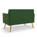 Namoradeira 02 Lugares Mari Suede Verde Pés Palito Castanho - D'Rossi