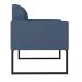 Namoradeira 02 Lugares Marisa Suede Azul Marinho Base Industrial Metálica Preto - D'Rossi