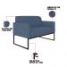 Namoradeira 02 Lugares Marisa Suede Azul Marinho Base Industrial Metálica Preto - D'Rossi